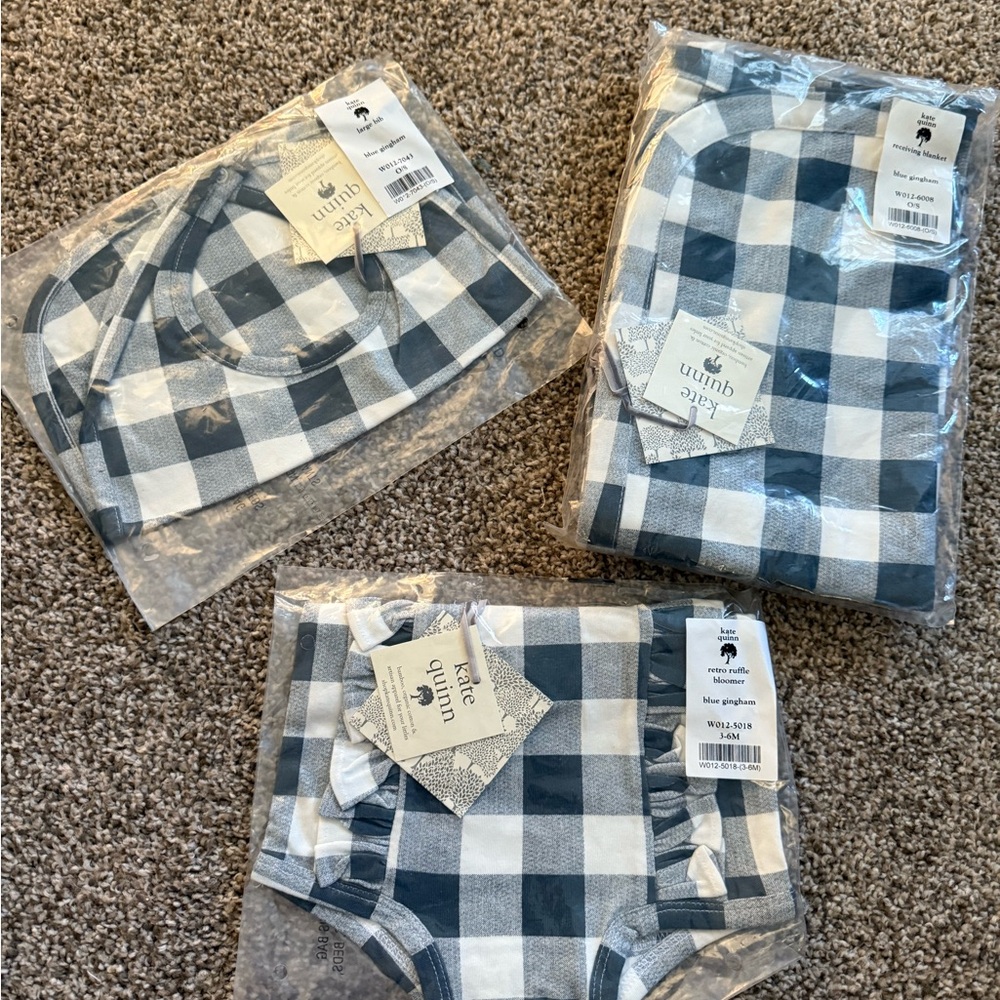 Kate Quinn Kids Blue and White Plaid Bottoms